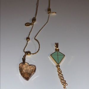 Alex & Ani gold chain necklace w/ 2 charms